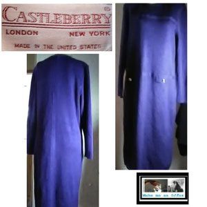 Castleberry Vintage Purple Knit Maxi Dress Size 14